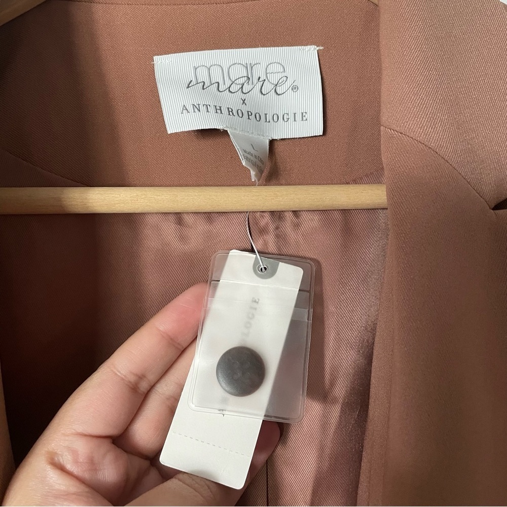 NWT Anthropologie Mare Mare Classic Tie Blazer Jacket Size Large - Extra Large - Picture 10 of 16